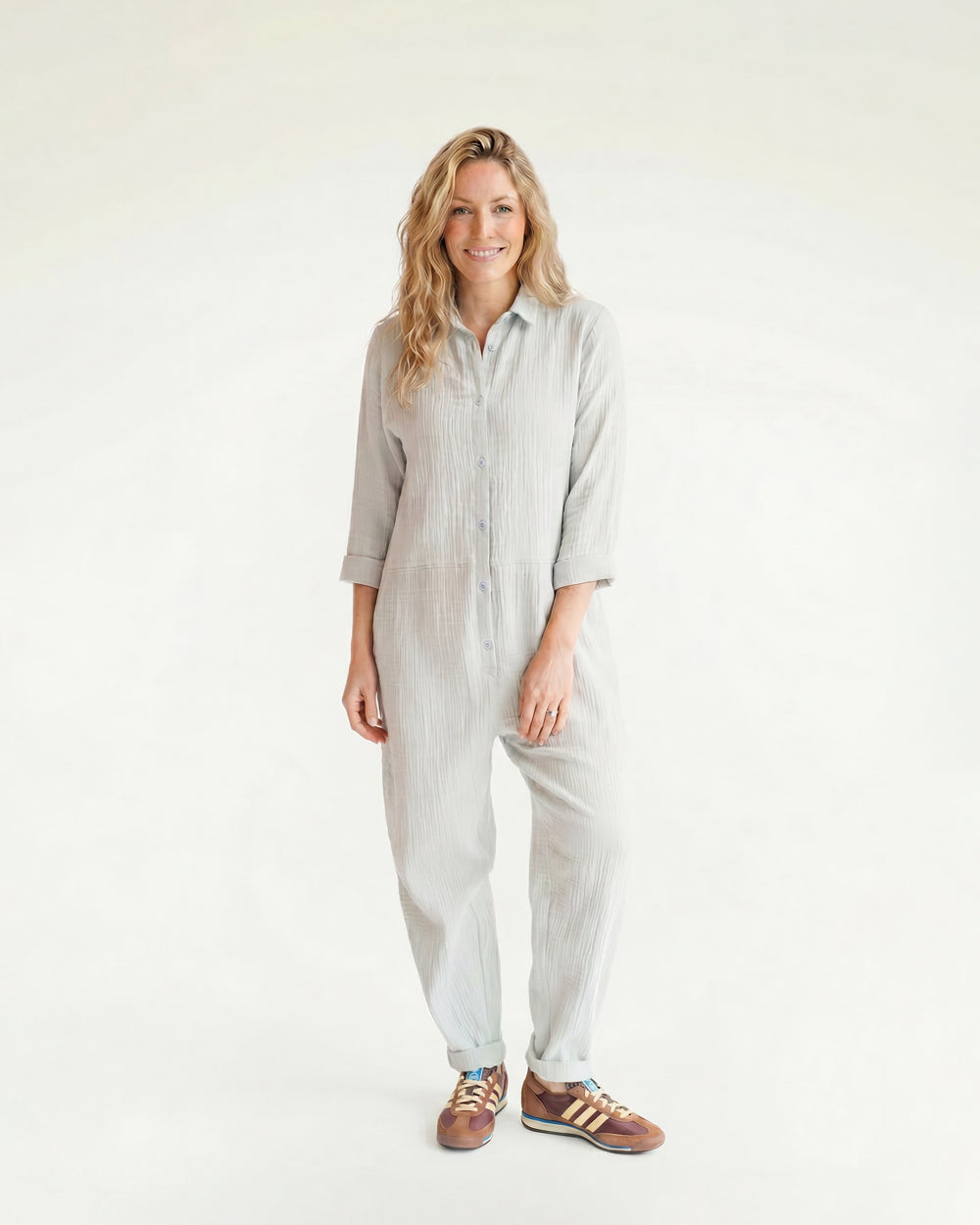 Shana Sky Blue Collared Jumpsuit