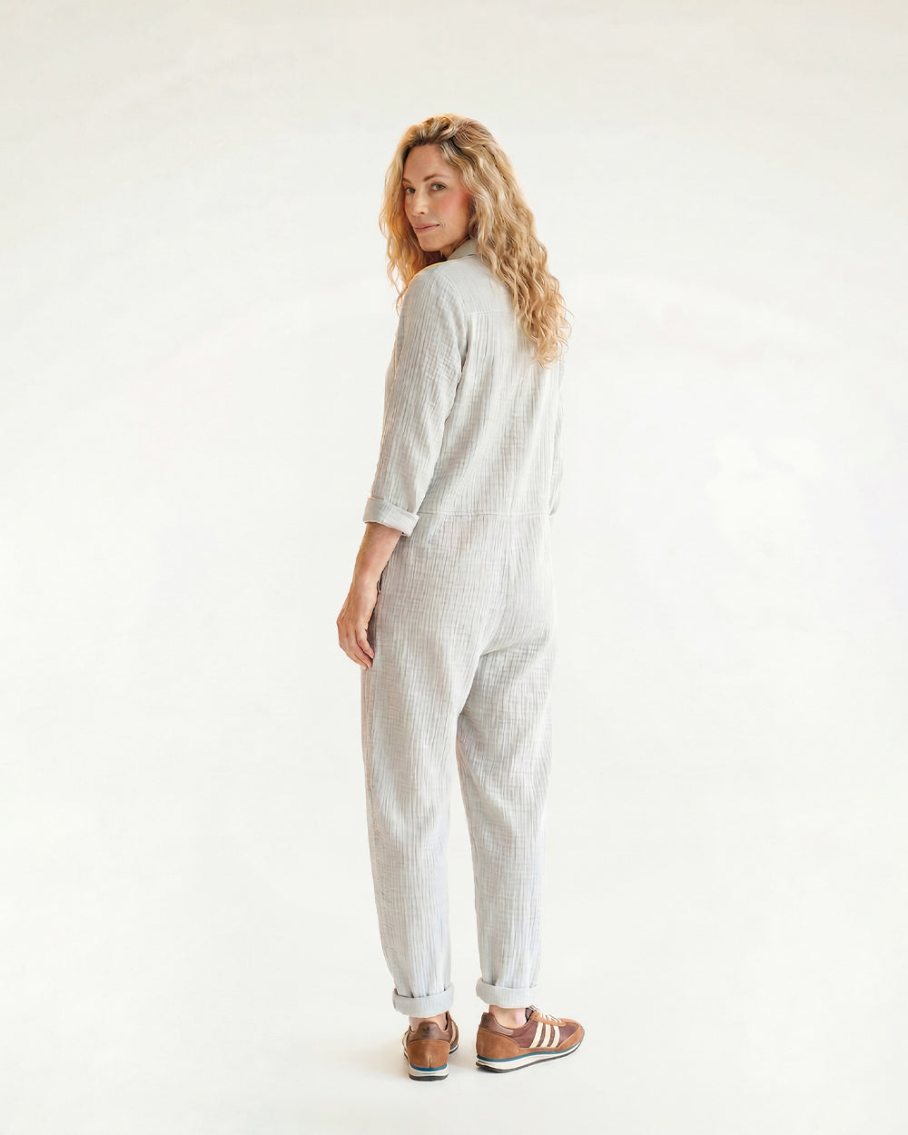 Shana Sky Blue Collared Jumpsuit