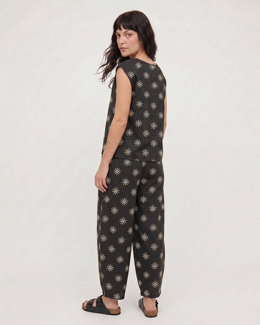 PREORDER - Pip Black Starburst Print Sleeveless Top
