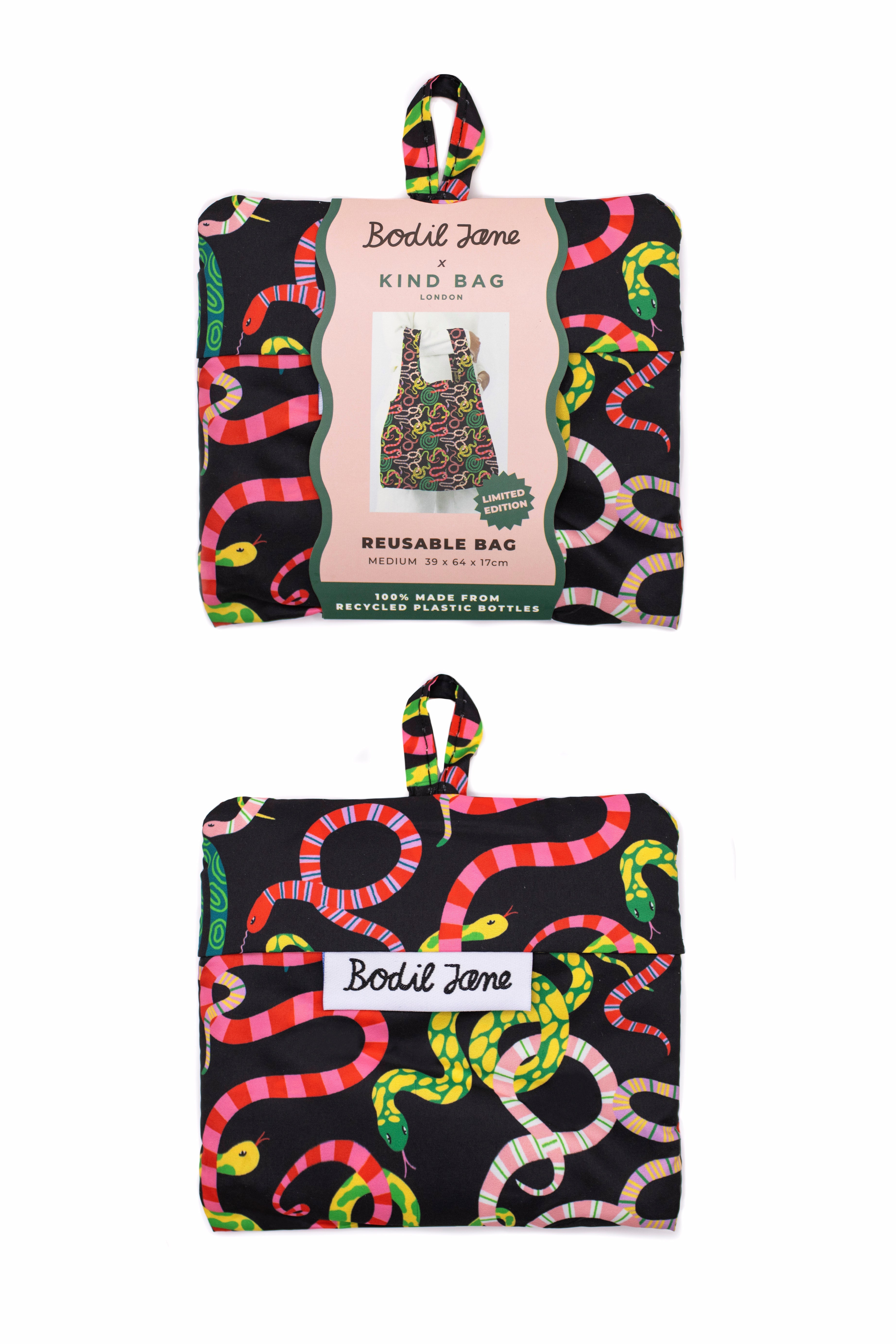 Bodil Jane Sizzling Snakes Reusable Bag