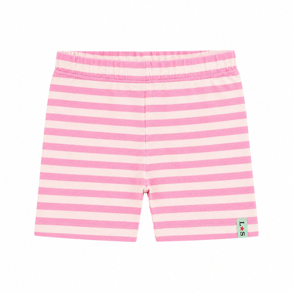 Pink Stripe Print Cycling Shorts