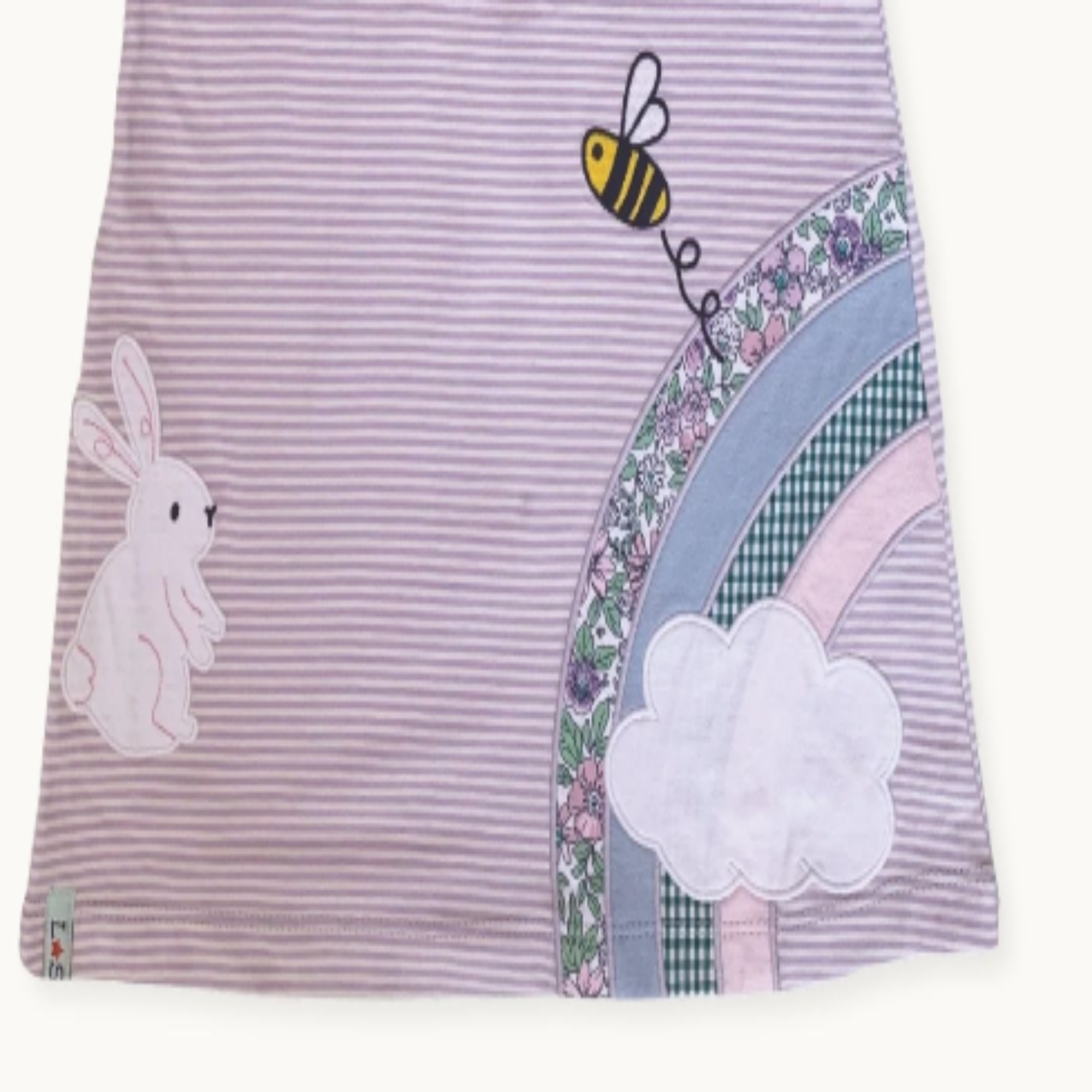 Pink Bunny And Bees Applique Dress