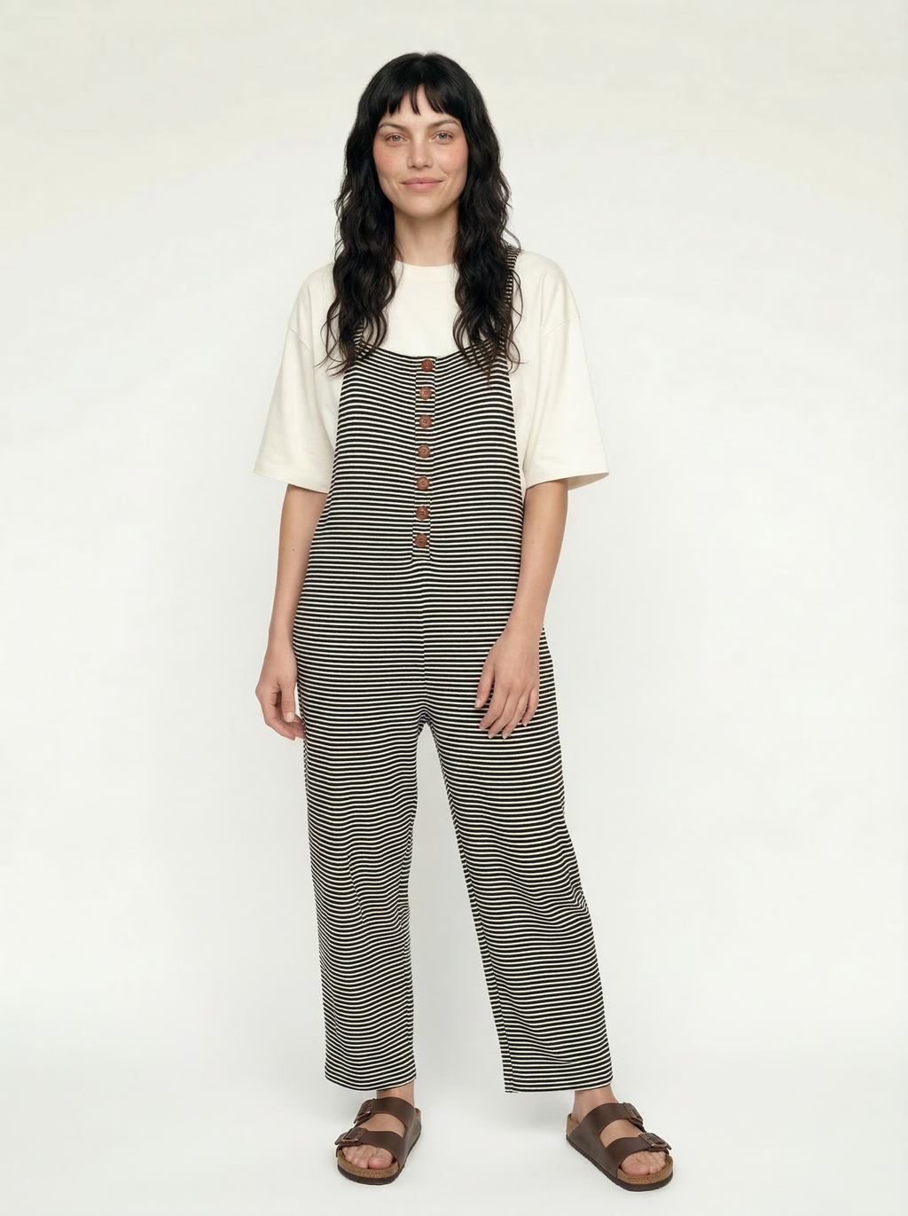 Erin Multicolour Humbug Stripe Print Dungarees