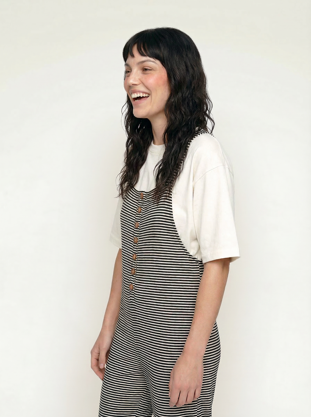 Erin Multicolour Humbug Stripe Print Dungarees