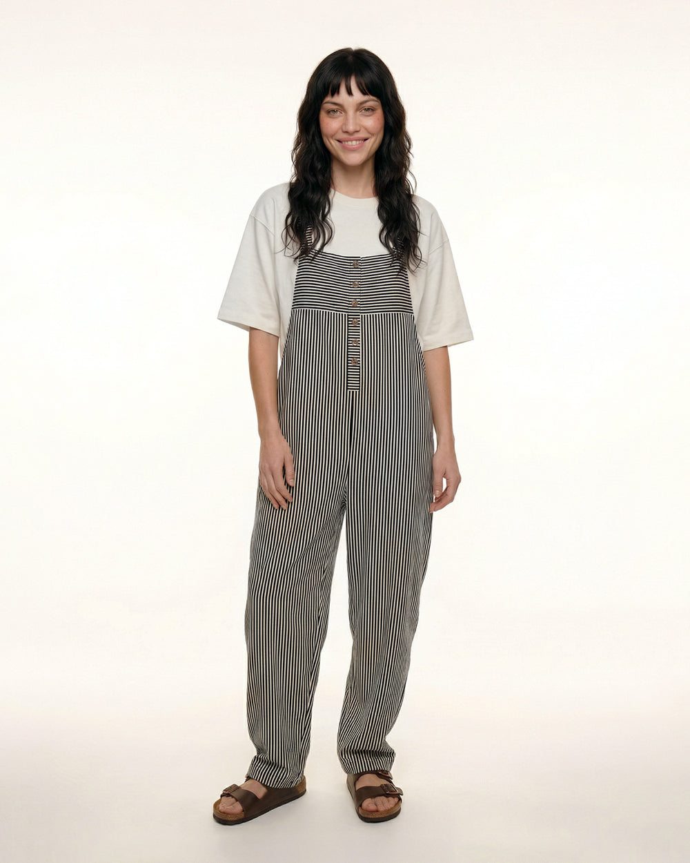 Erin Multicolour Humbug Stripe Print Dungarees