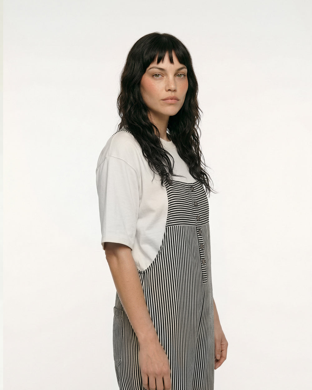 Erin Multicolour Humbug Stripe Print Dungarees