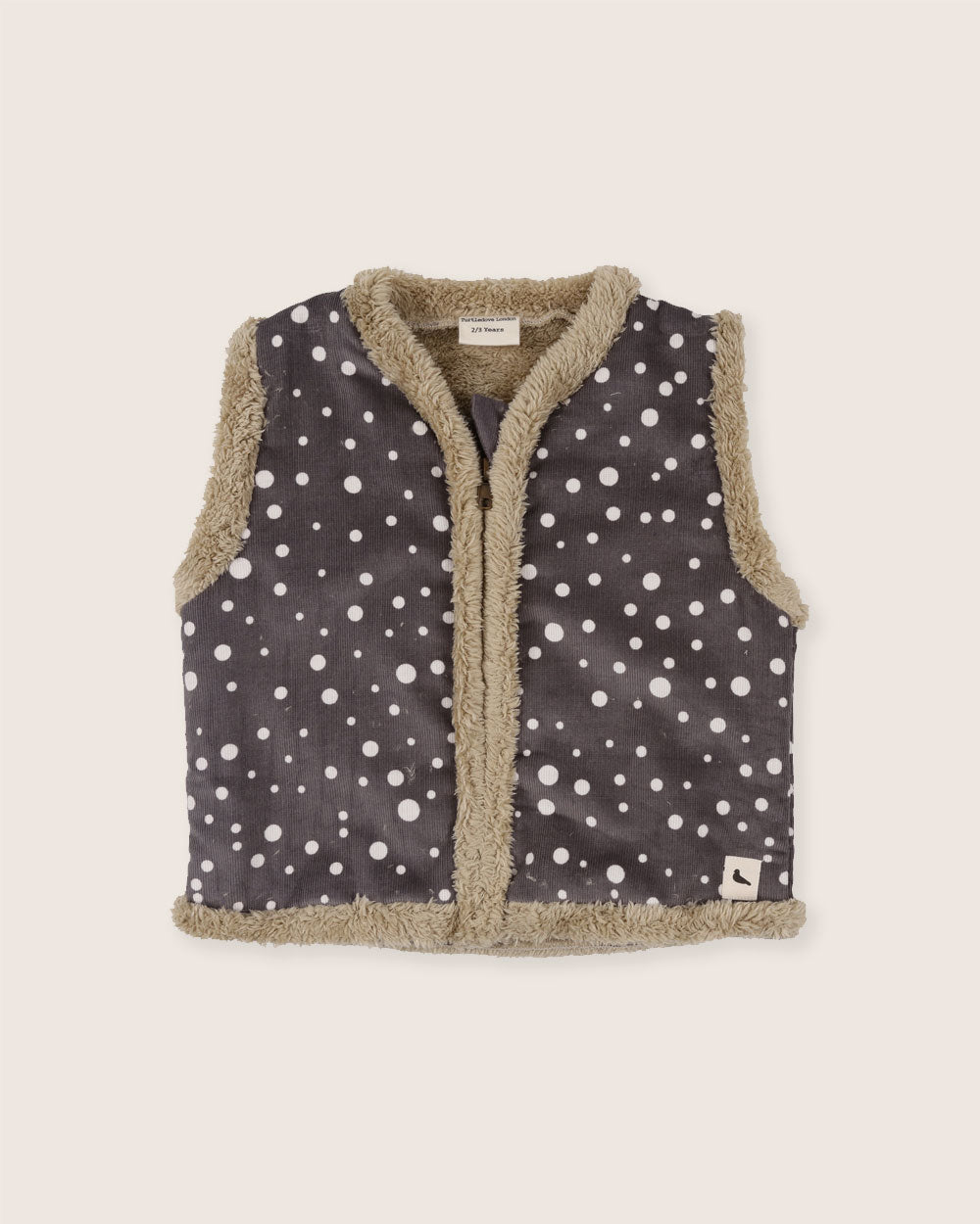 organic cotton Grey Abstract Scatter Print Gilet - image 2