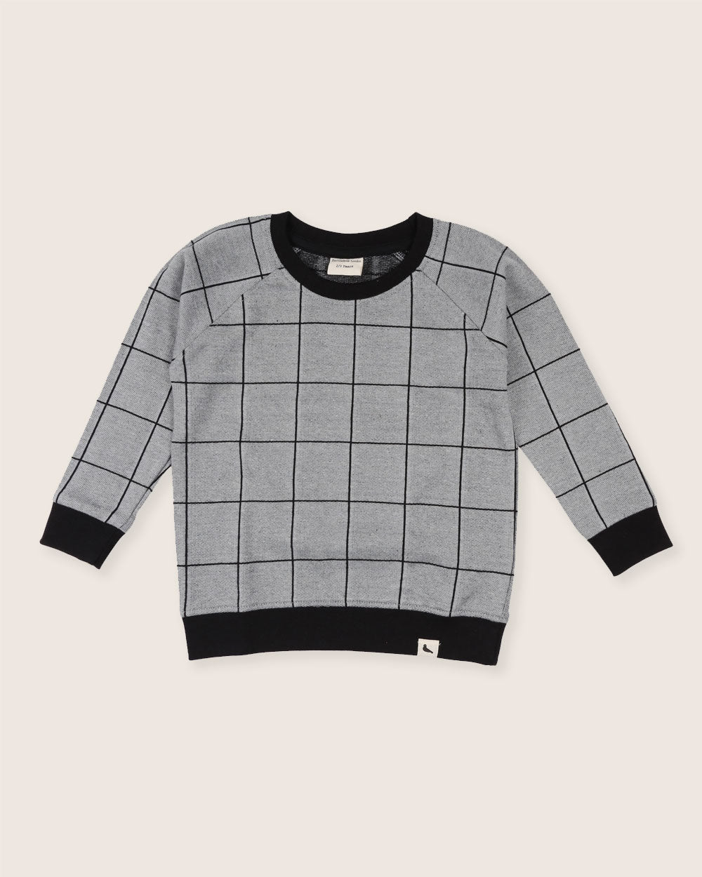 organic cooton Grey Window Pane Check Print Sweatshirt - image 2