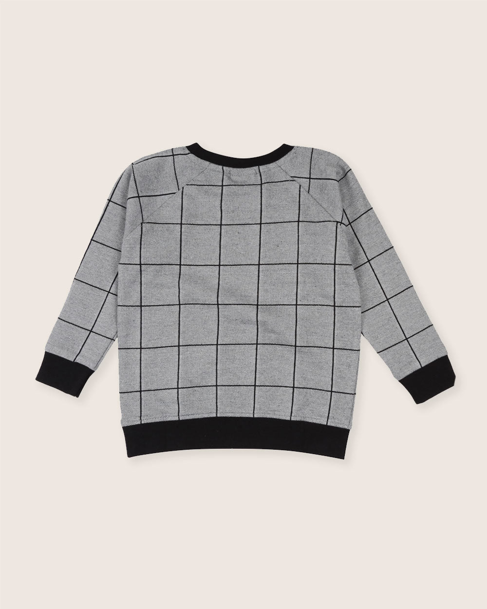organic cooton Grey Window Pane Check Print Sweatshirt - image 5