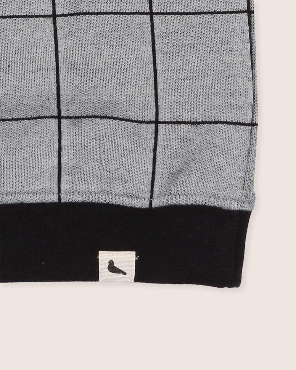 organic cooton Grey Window Pane Check Print Sweatshirt - image 4