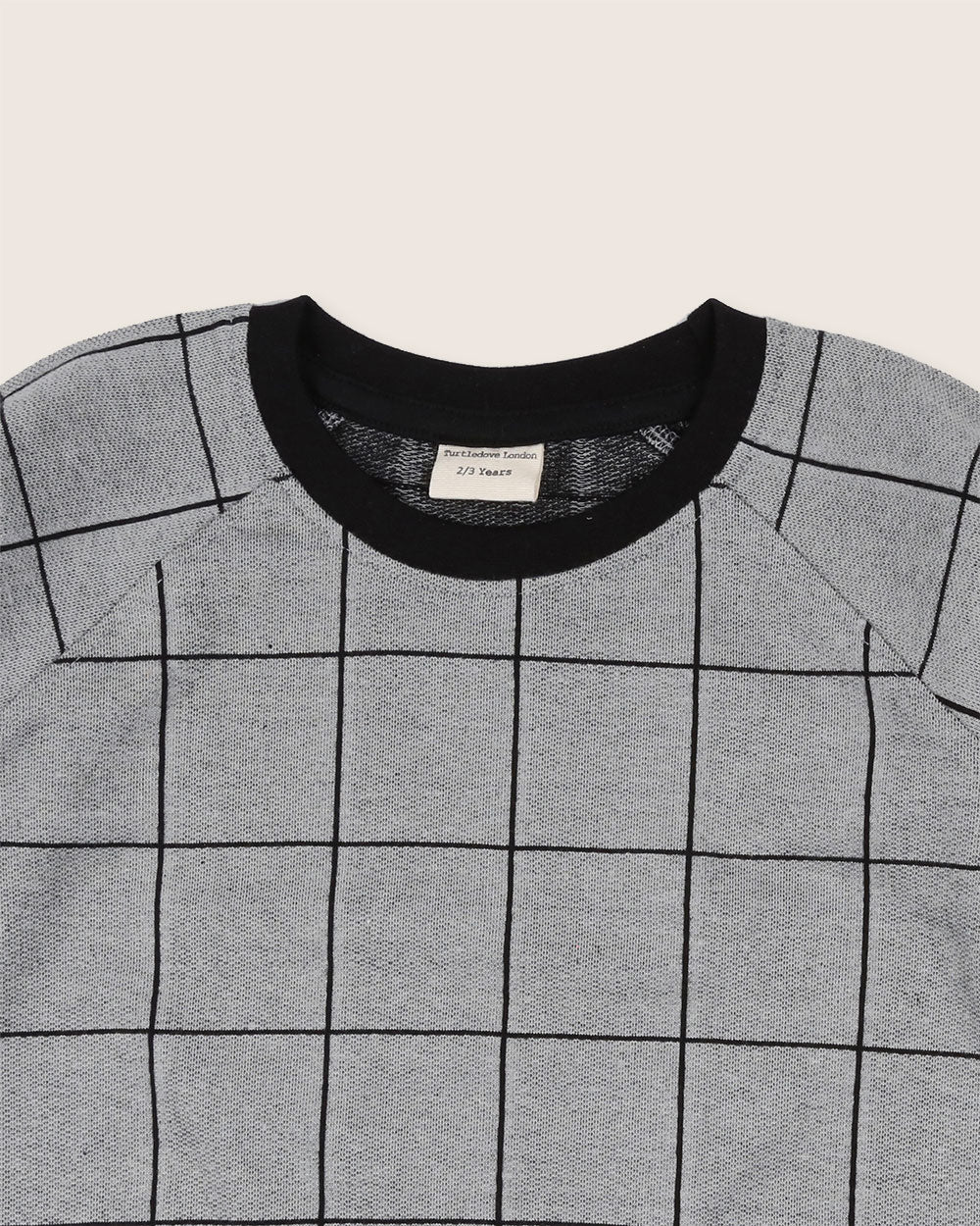 organic cooton Grey Window Pane Check Print Sweatshirt - image 3