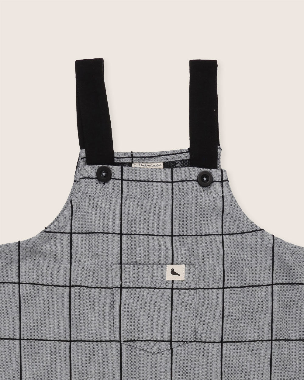 Grey Window Pane Check Print Dungarees - image 4