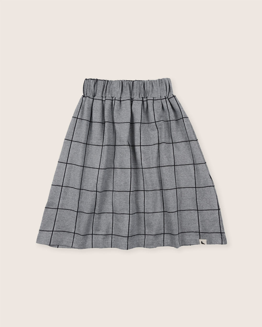 Grey Window Pane Check Print Skirt - image 2