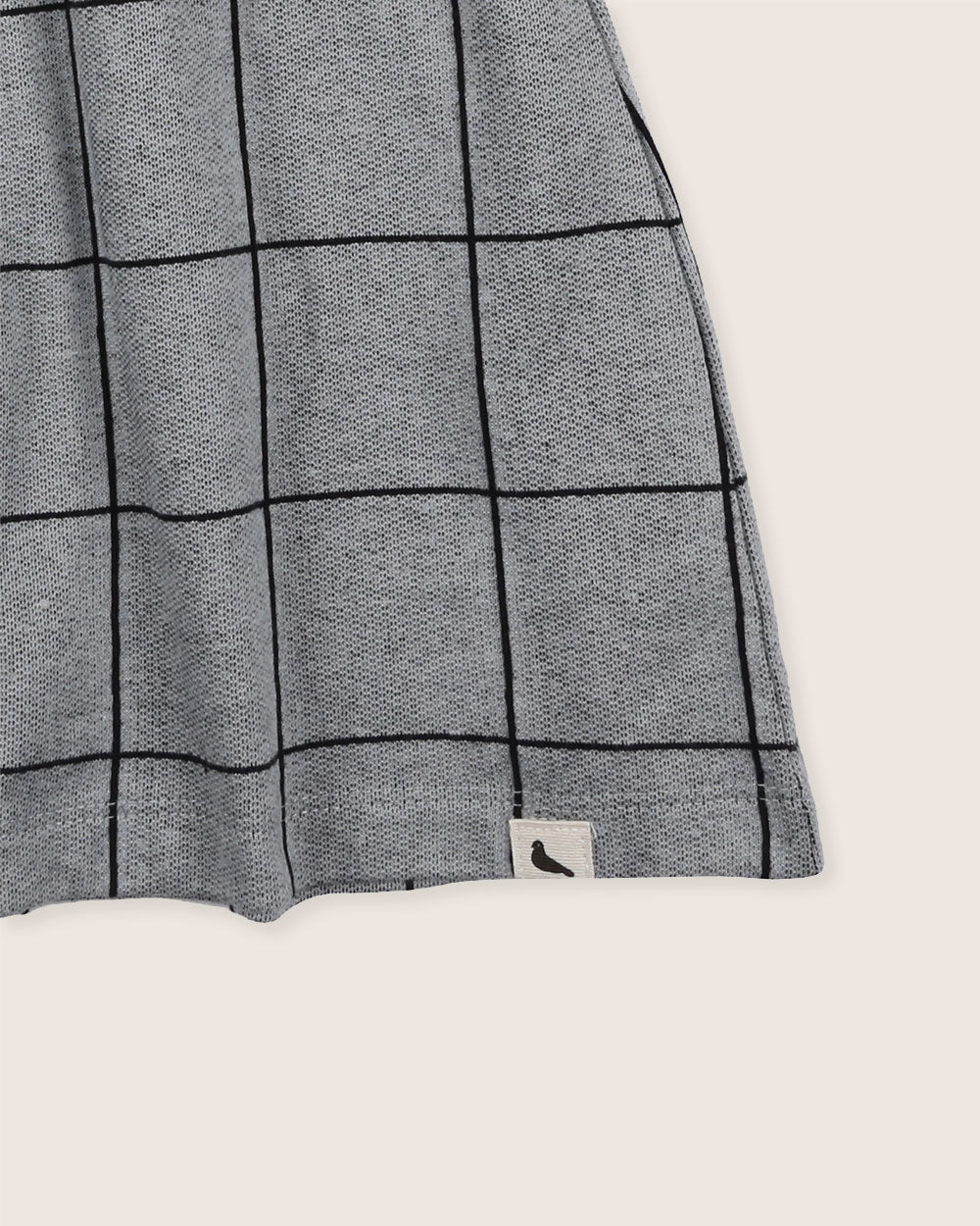 Grey Window Pane Check Print Skirt - image 4
