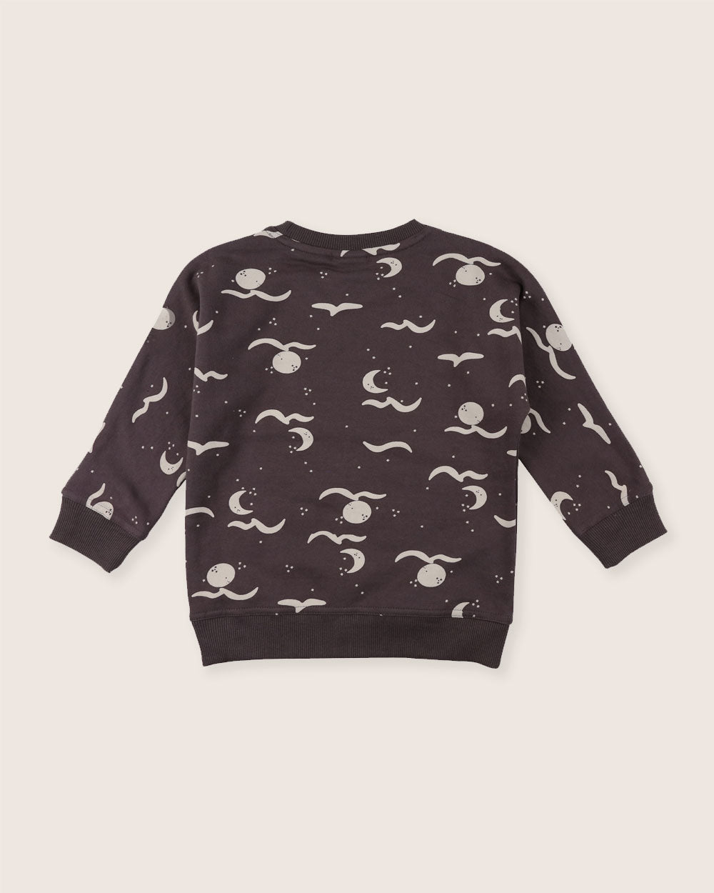 organic cotton Charcoal Grey Moon Wave Print Sweatshirt - image 5