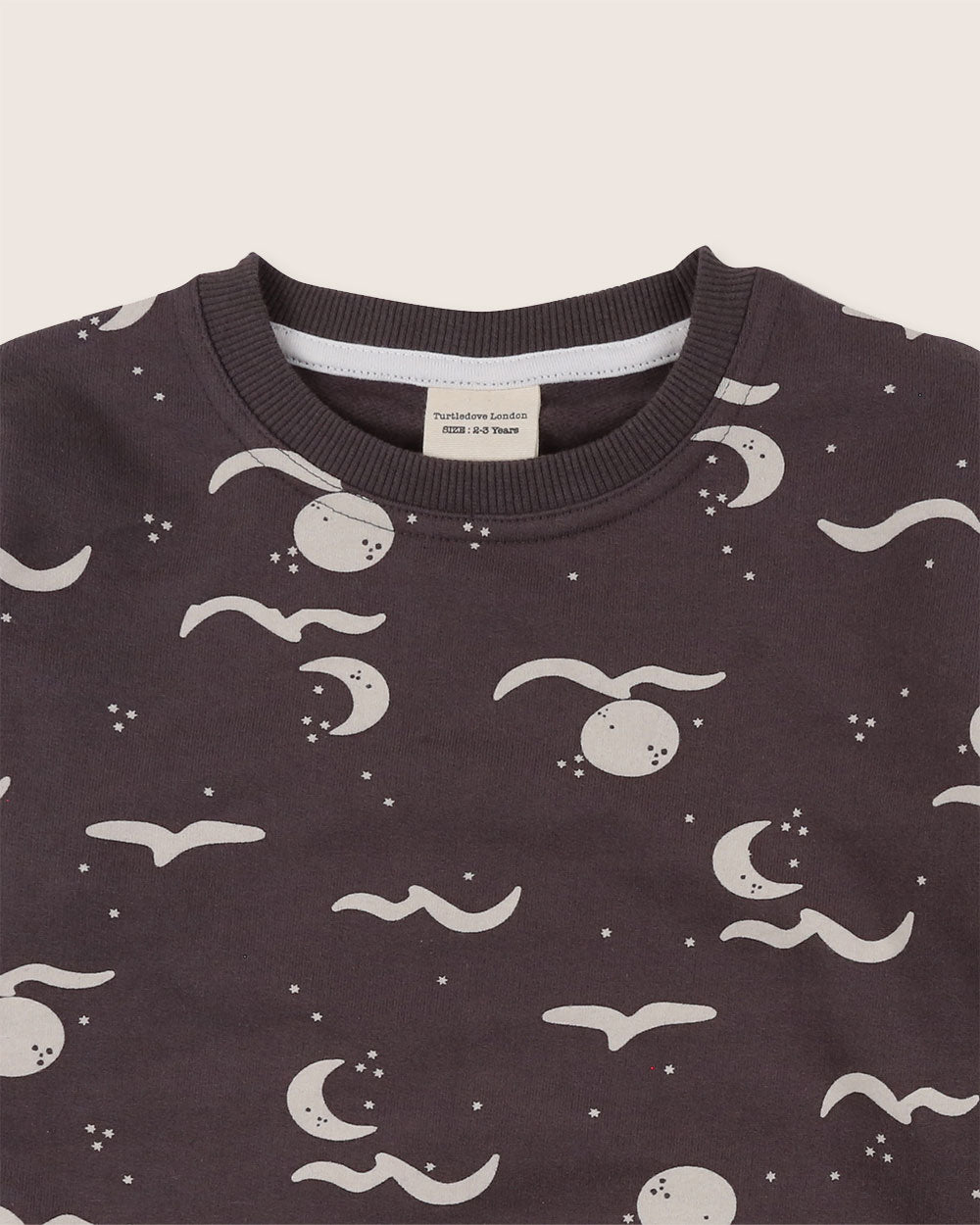 organic cotton Charcoal Grey Moon Wave Print Sweatshirt - image 3