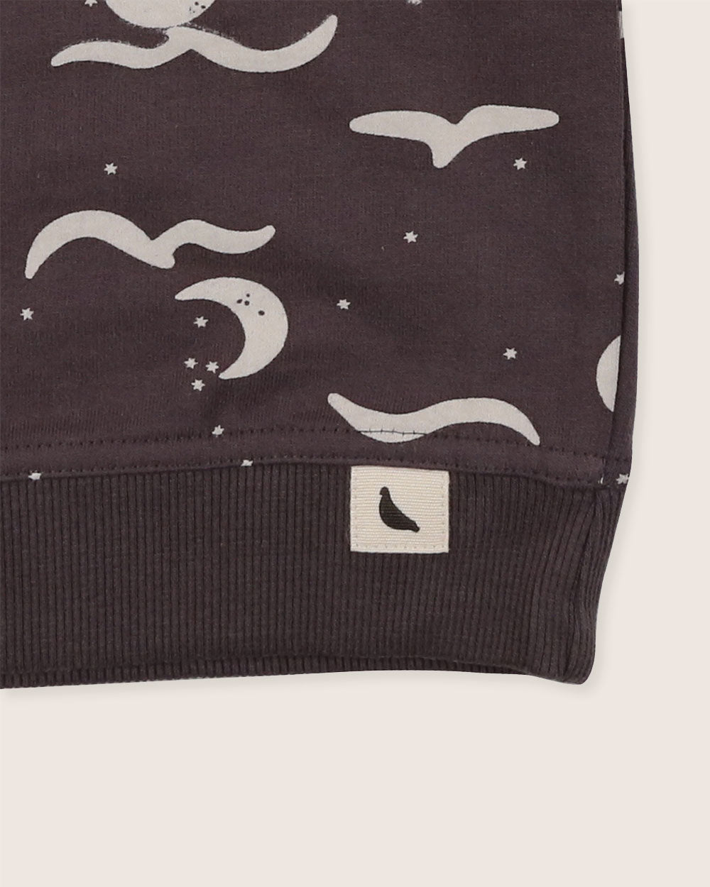 organic cotton Charcoal Grey Moon Wave Print Sweatshirt - image 4
