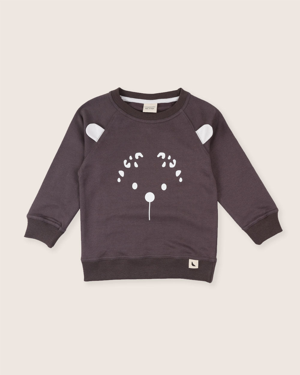 organic cotton Charcoal Grey Leopard Ears Applique Sweatshirt - image 2