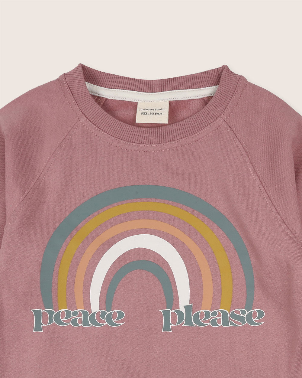 organic cotton Pink Peace Please Slogan Print Sweatshirt - image 4