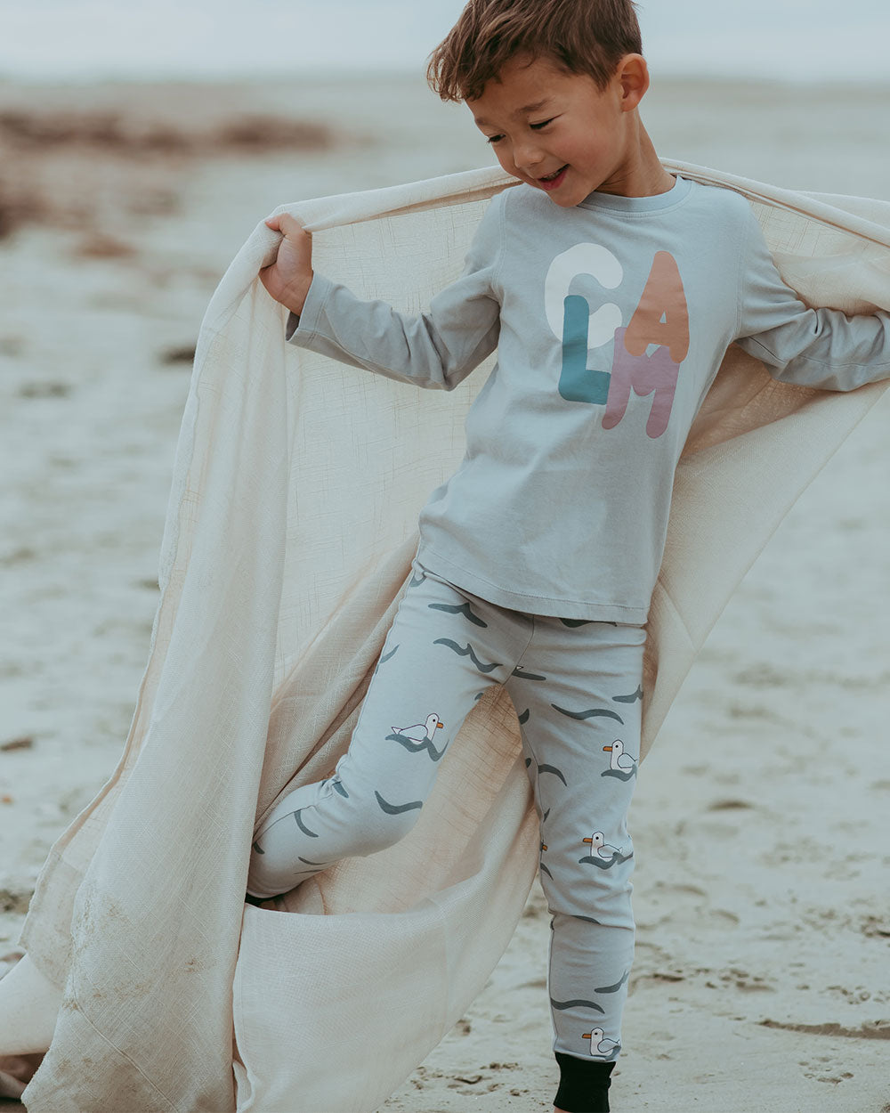 organic cotton Grey Seagull Print Leggings - image 1