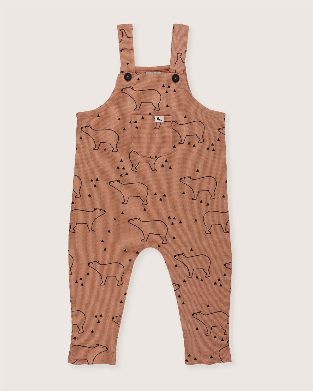 Orange Sketch Bear Print Dungarees - image 1
