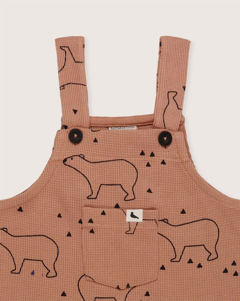 Orange Sketch Bear Print Dungarees - image 3