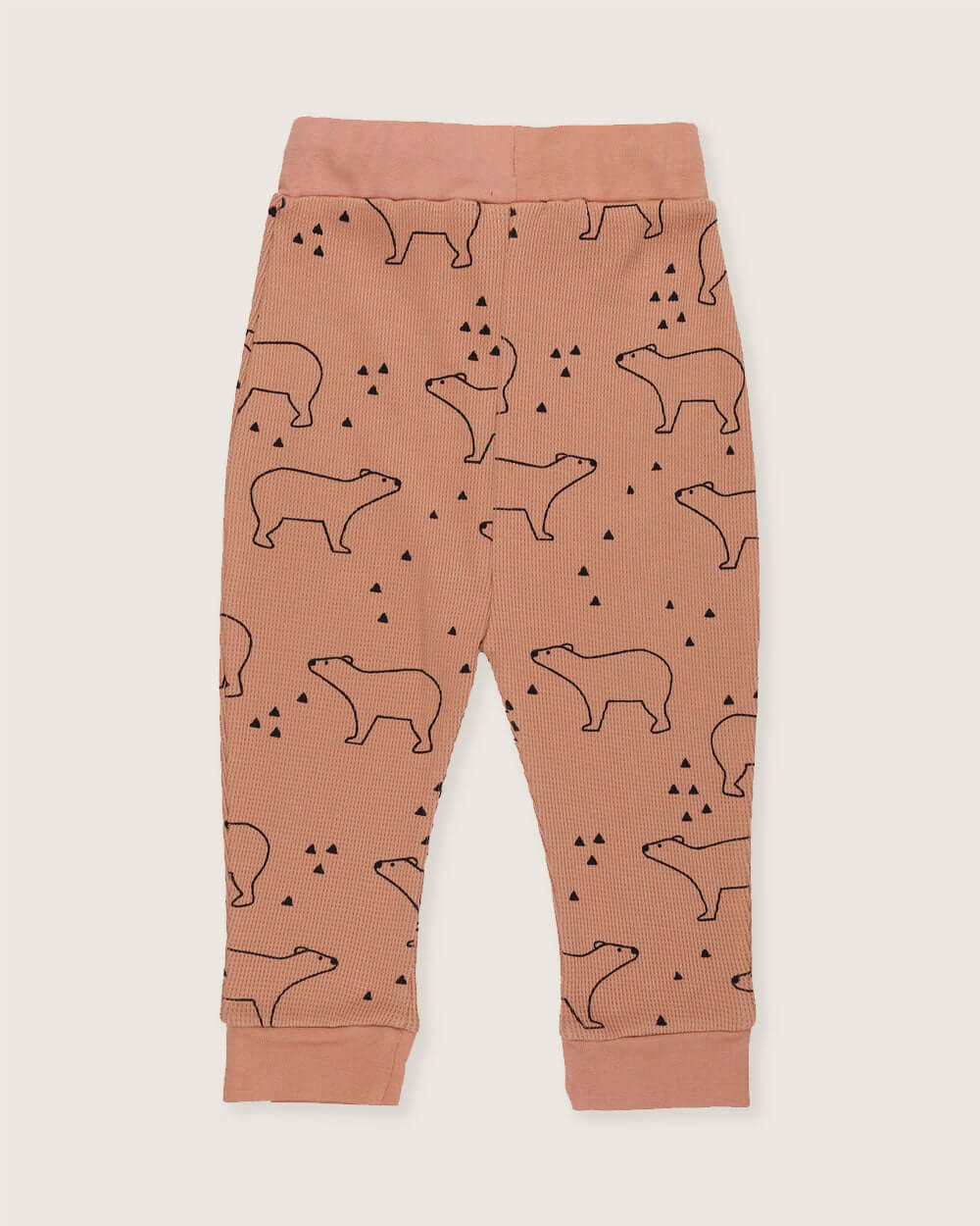 organic cotton Orange Sketch Bear Print Joggers - image 5
