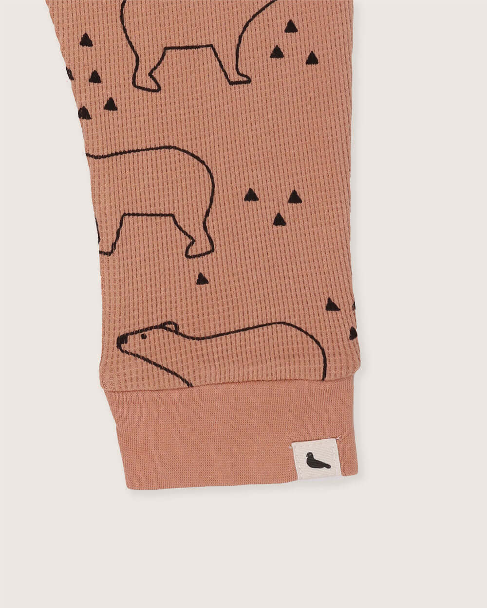 organic cotton Orange Sketch Bear Print Joggers - image 4