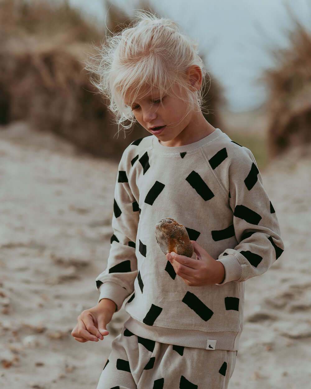 Stone Confetti Print Velour Sweatshirt - image 3