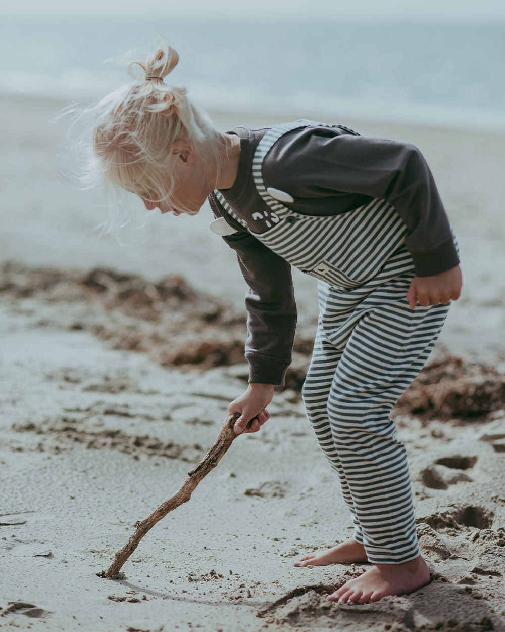 organic cotton Multicolour Sea Stripe Print Dungarees - image 1