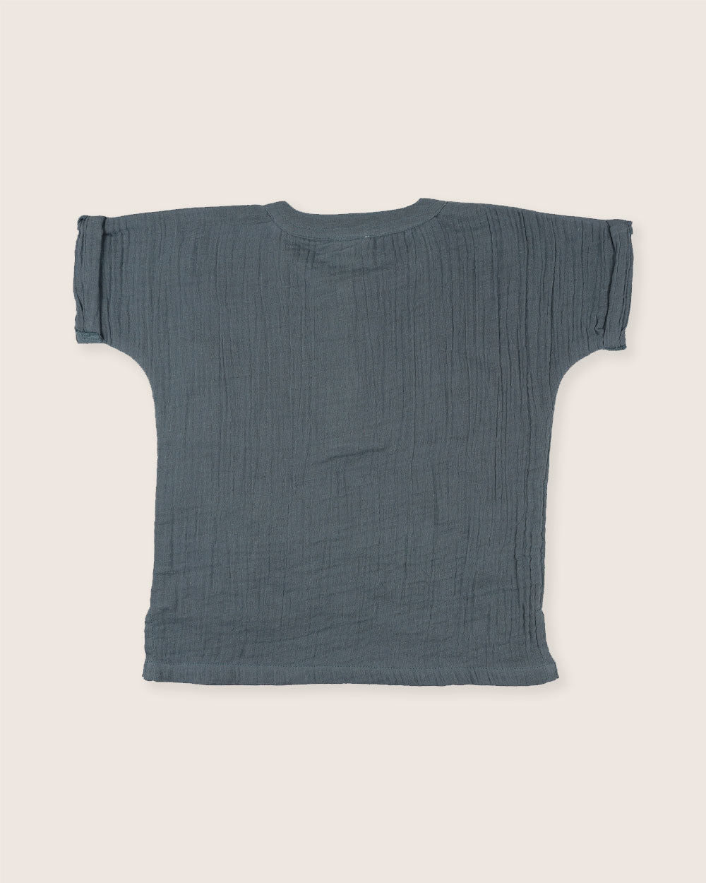 organic cotton Sea Blue Mandarin Collar Shirt - image 5
