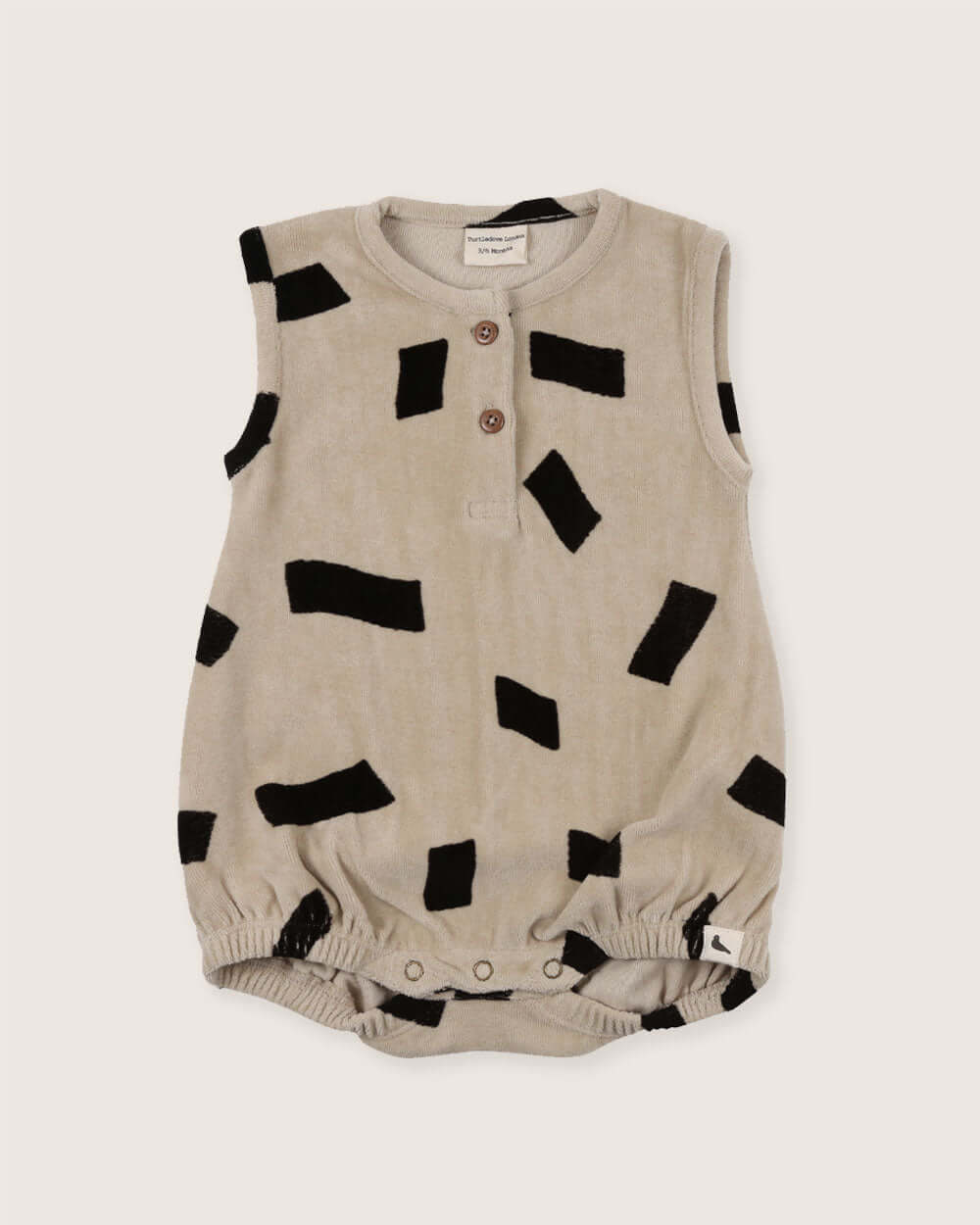 Stone beige baby bubble romper