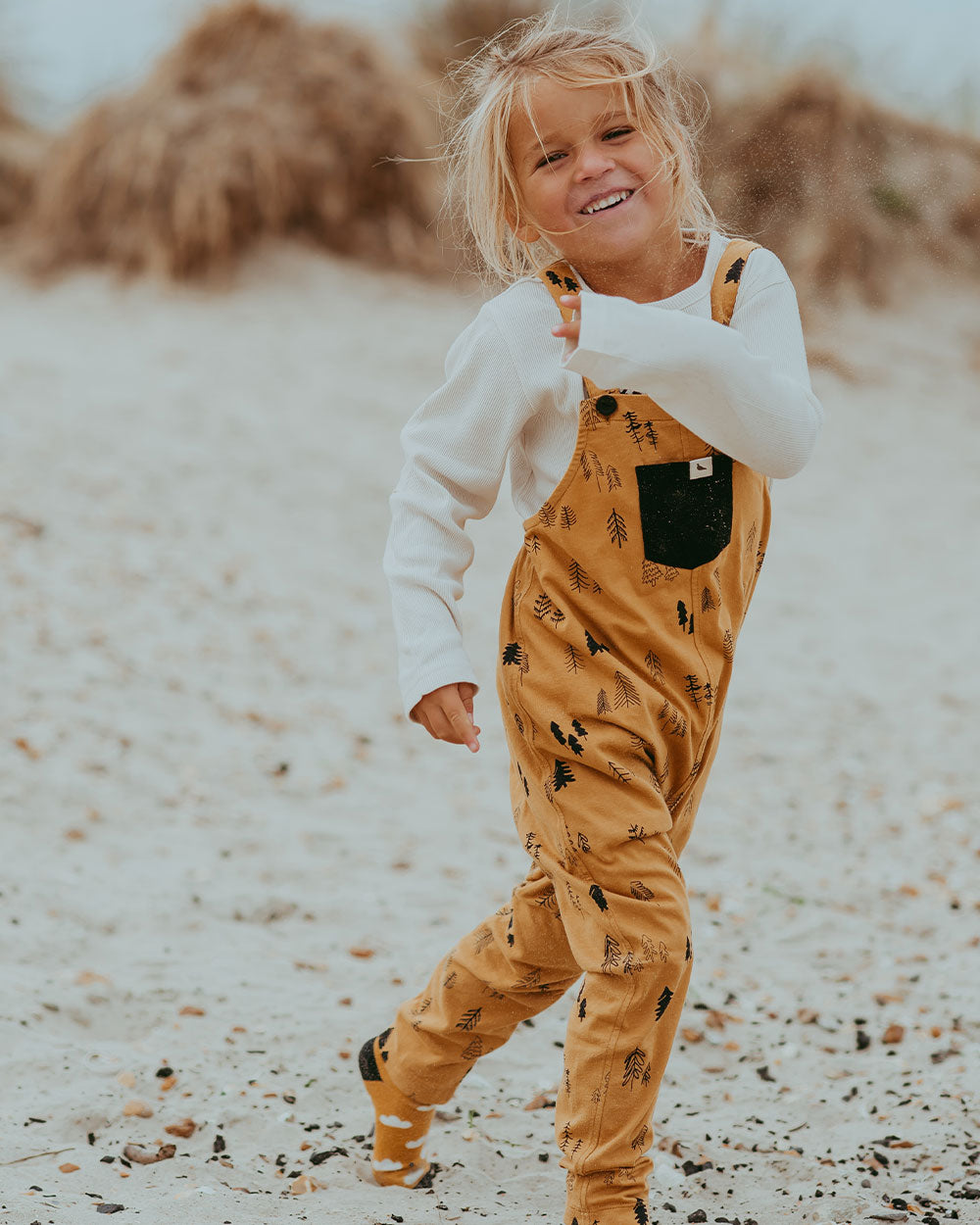 organic cotton Yellow Forest Print Dungarees - image 1