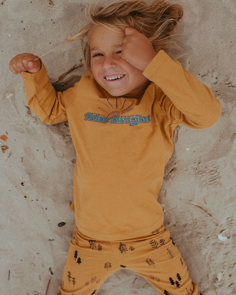 organic cotton Yellow Forest Print Leggings - image 1