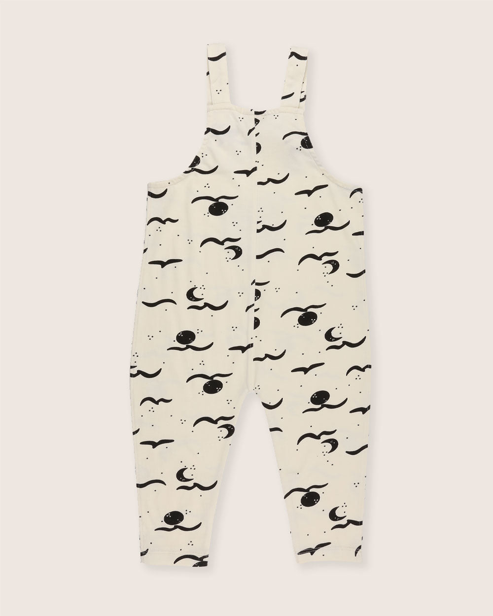 organic cotton Cream Moon Wave Print Dungarees - image 7