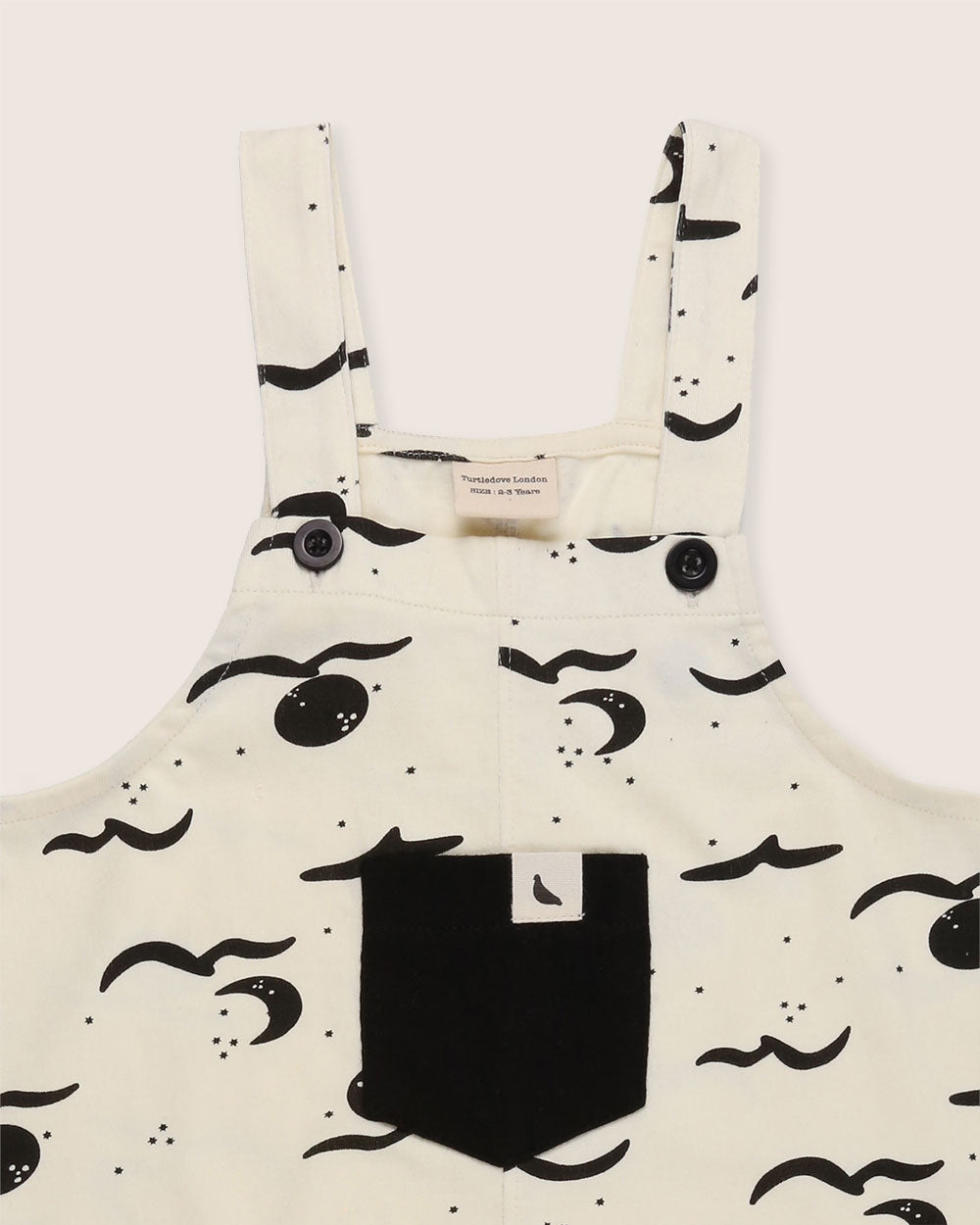 organic cotton Cream Moon Wave Print Dungarees - image 4