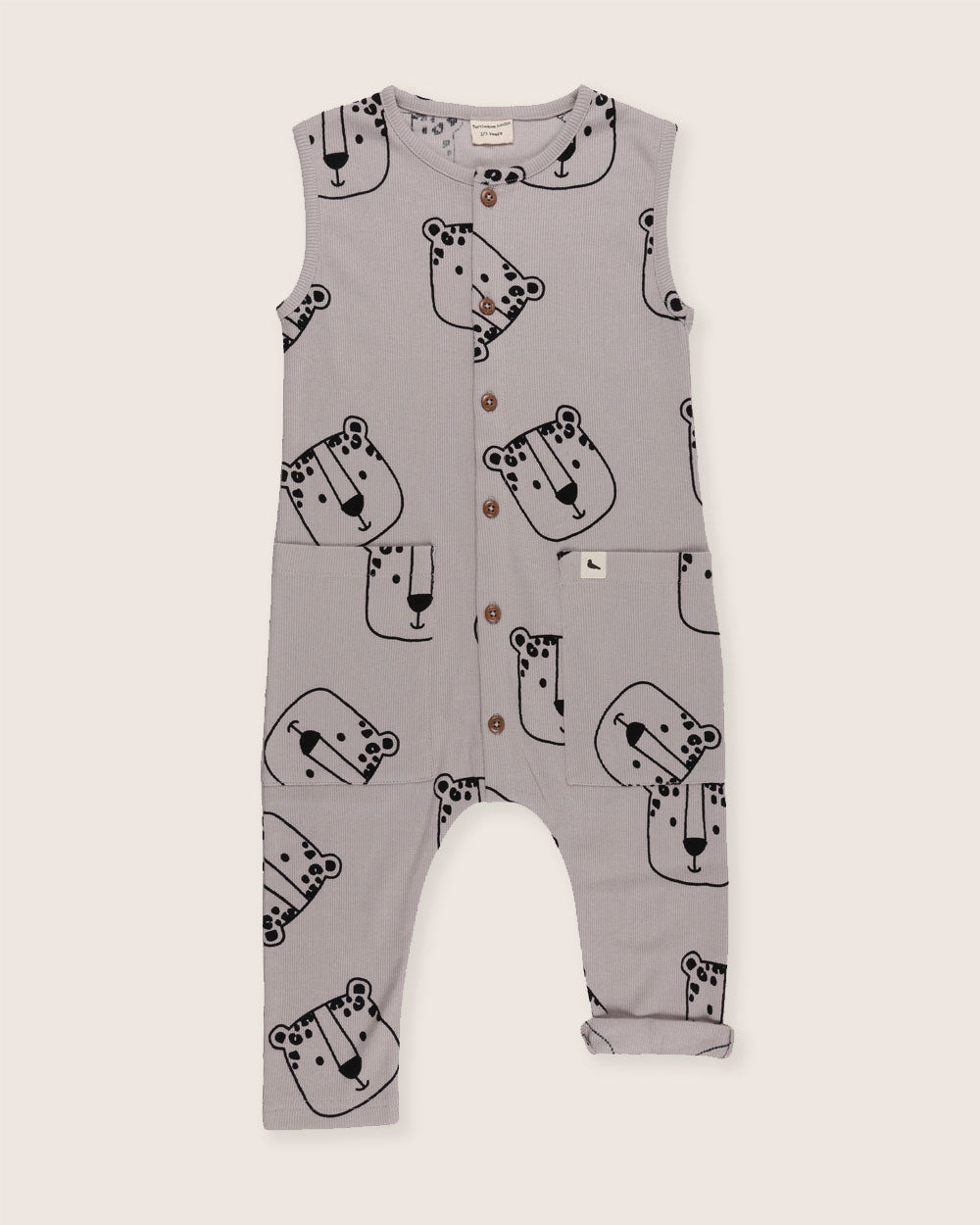 Grey Leopard Face Print Jumpsuit - image 2
