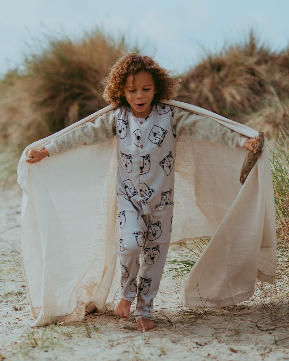Grey Leopard Face Print Jumpsuit - image 1