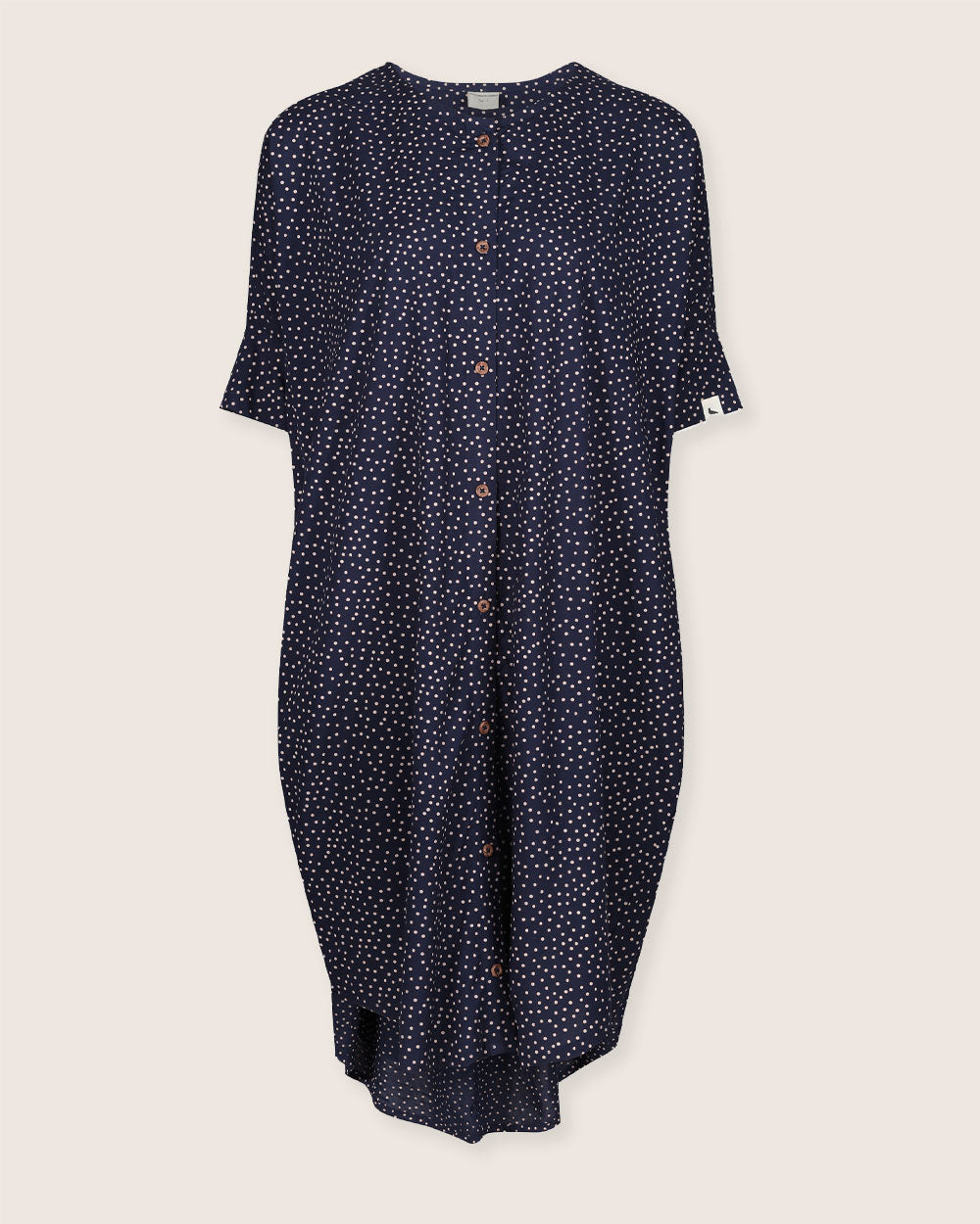 organic cotton Nina Navy Dotty Print Midi Dress - image 2