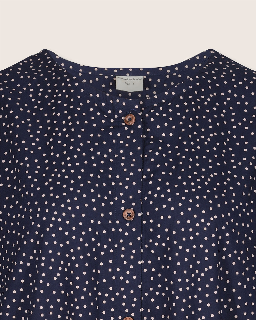 organic cotton Nina Navy Dotty Print Midi Dress - image 4