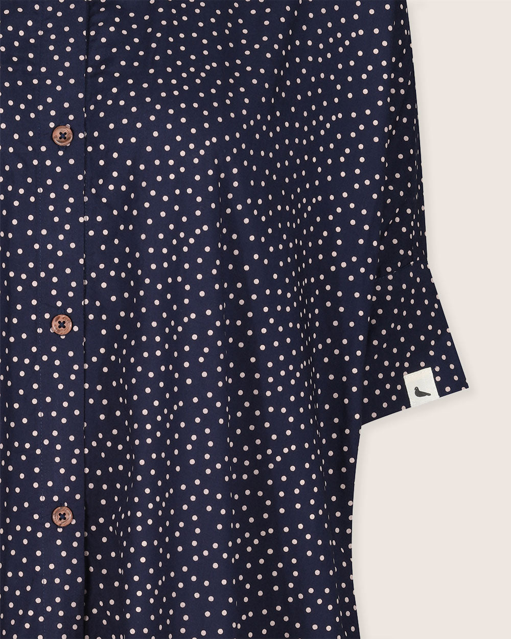 organic cotton Nina Navy Dotty Print Midi Dress - image 6