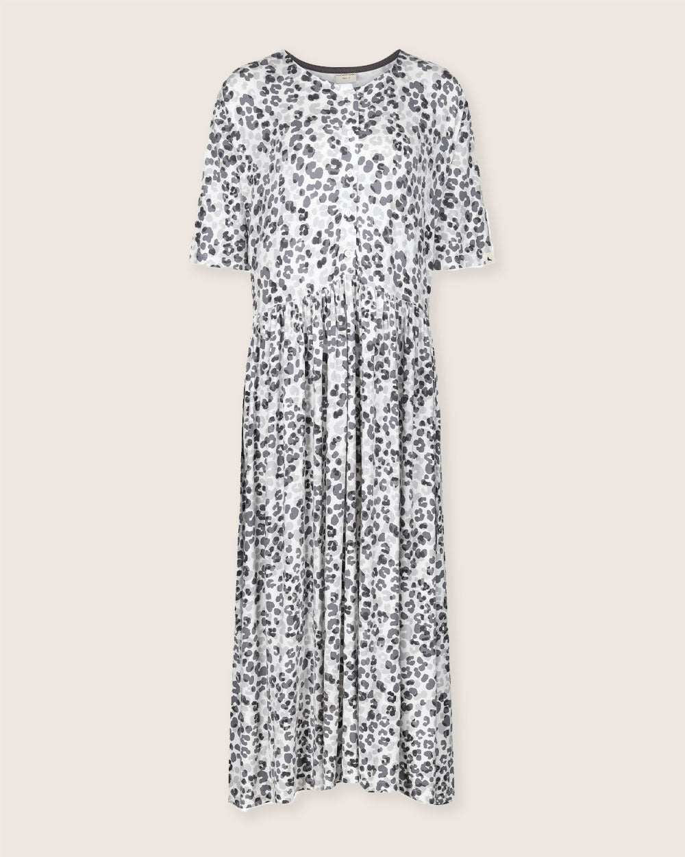 organic cotton Matilda White Leopard Animal Print Midi Dress - image 2