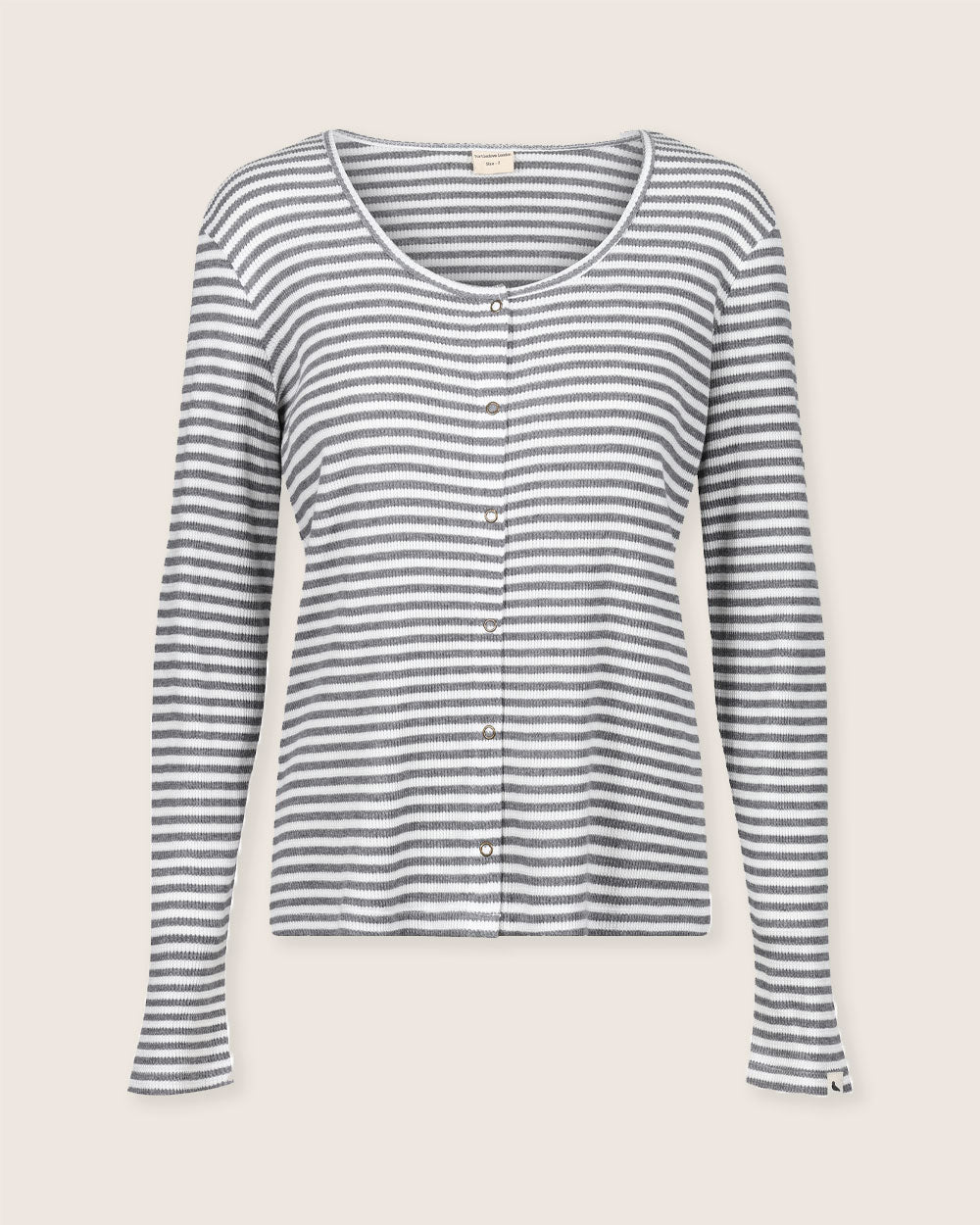 organic cotton Nora Grey Stripe Print Top - image 2