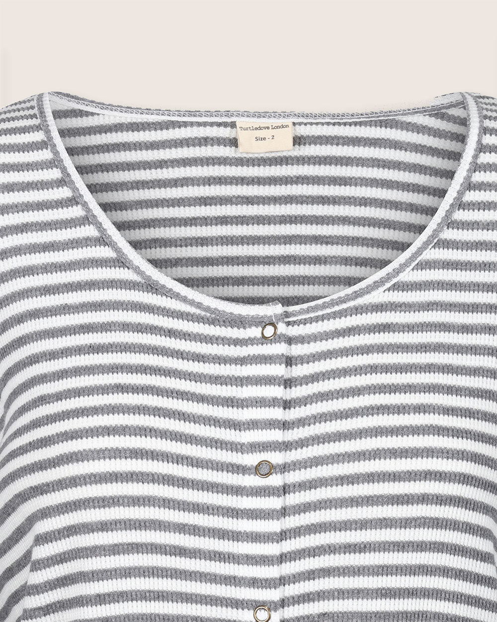 organic cotton Nora Grey Stripe Print Top - image 4