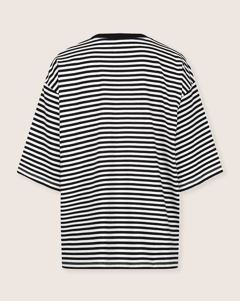 Elsie Multicolour Stripe Print Oversized T-Shirt-back