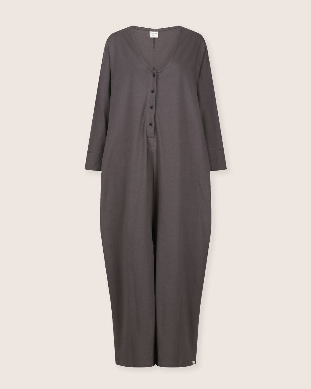 organic cotton Mai Charcoal Grey V-Neck Jumpsuit - image 2