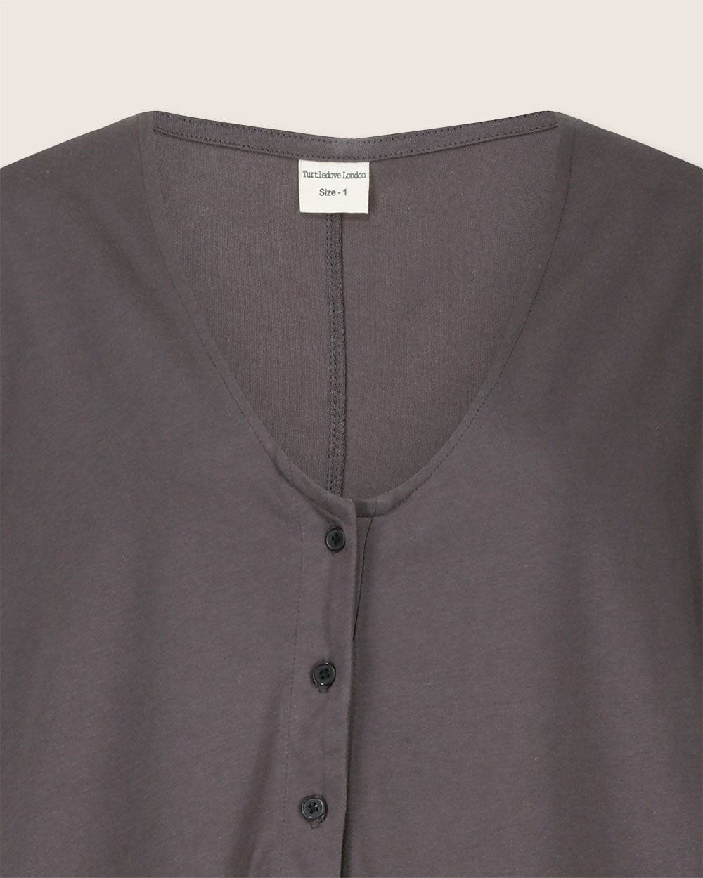 organic cotton Mai Charcoal Grey V-Neck Jumpsuit - image 3