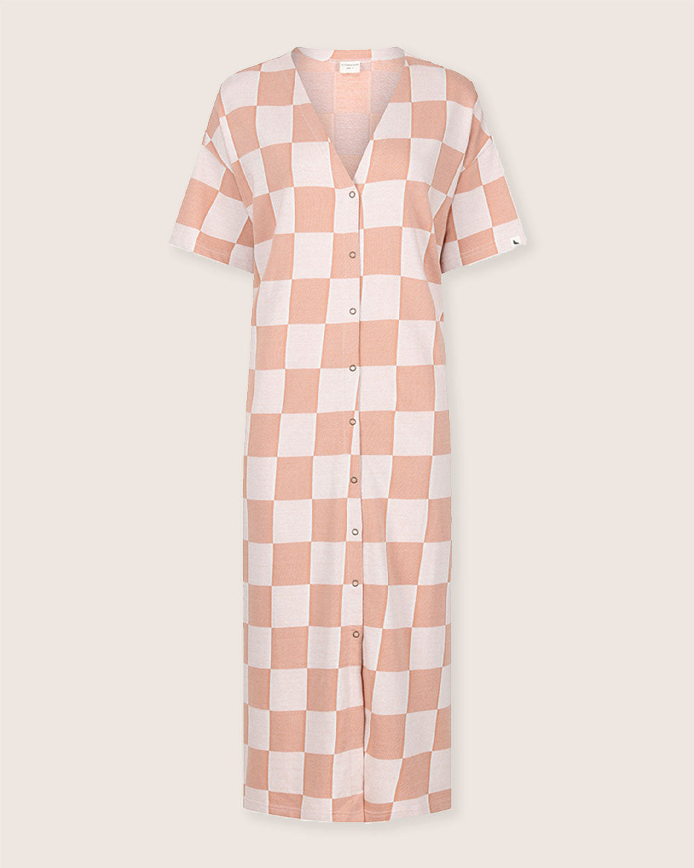Eden Orange Bold Check Print Midi Dress- image 2