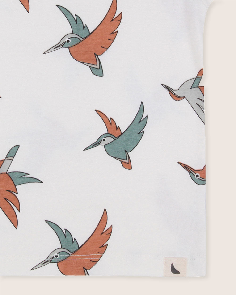 organic cotton White Birdsong Print T-Shirt - image 4