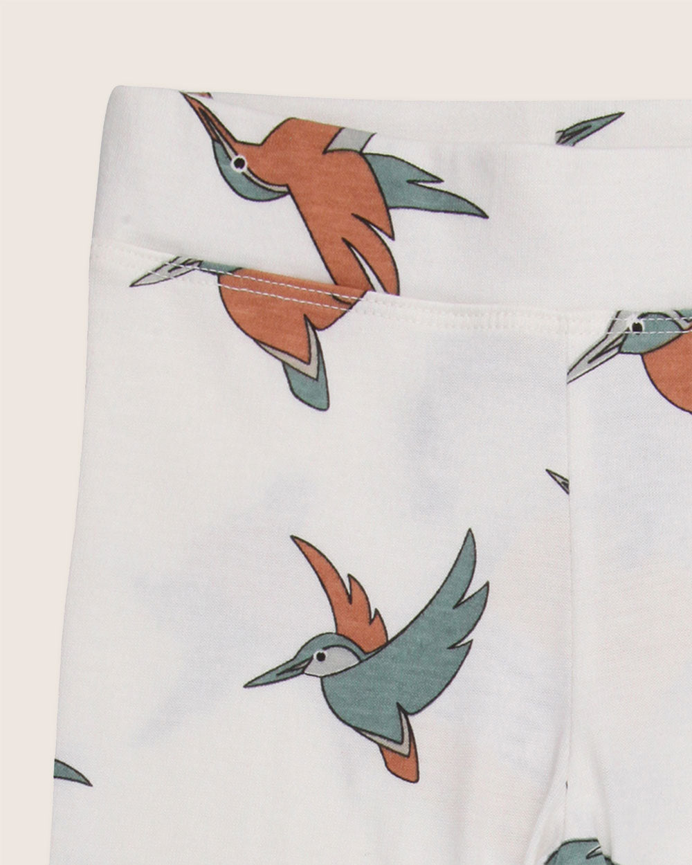 organic cotton White Birdsong Print Leggings - image 3